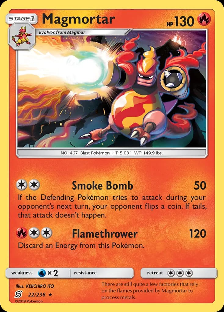 Magmortar — Unified Minds 22 Pokémon card