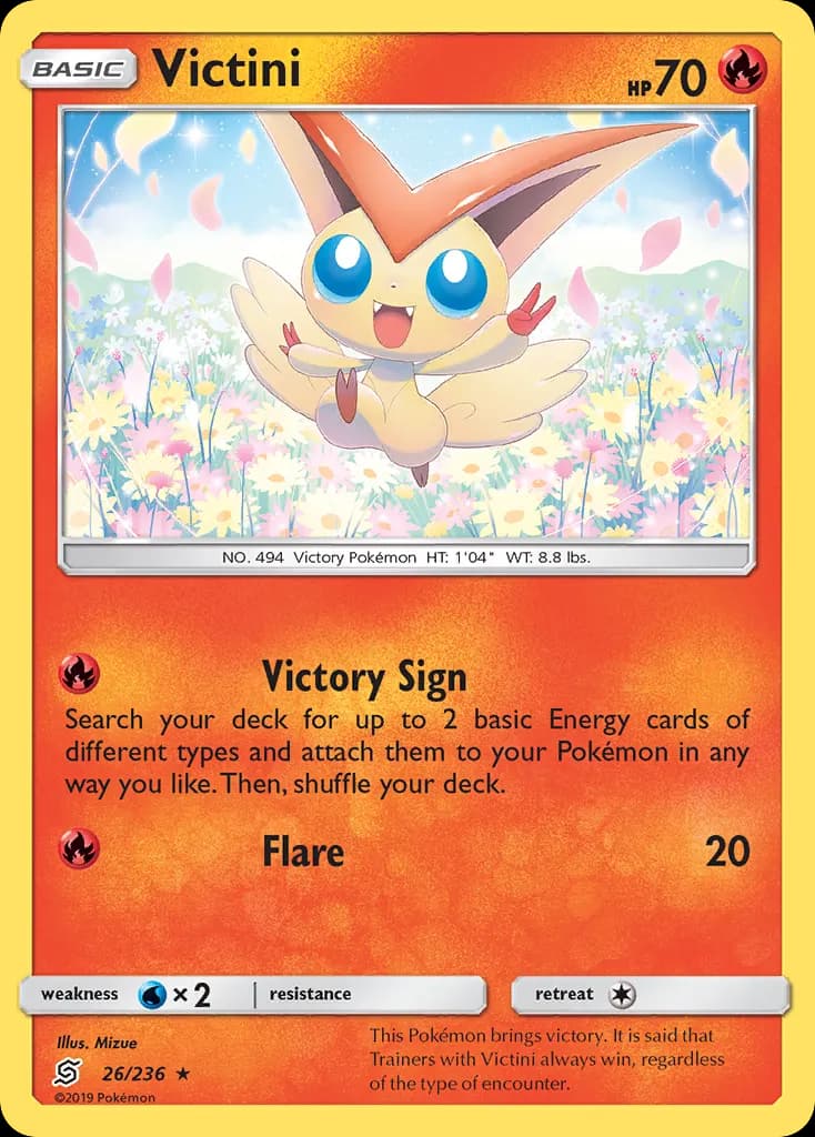 Victini — Unified Minds 26 Pokémon card