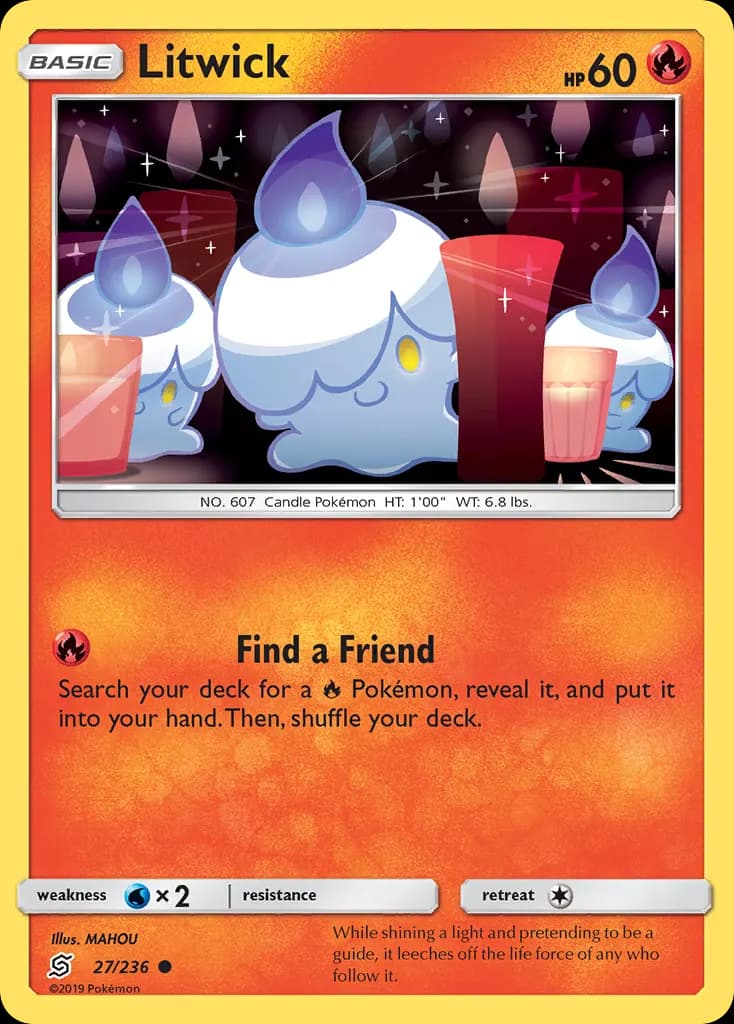 Litwick — Unified Minds 27 Pokémon card