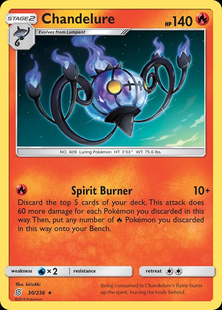 Chandelure — Unified Minds 30 Pokémon card