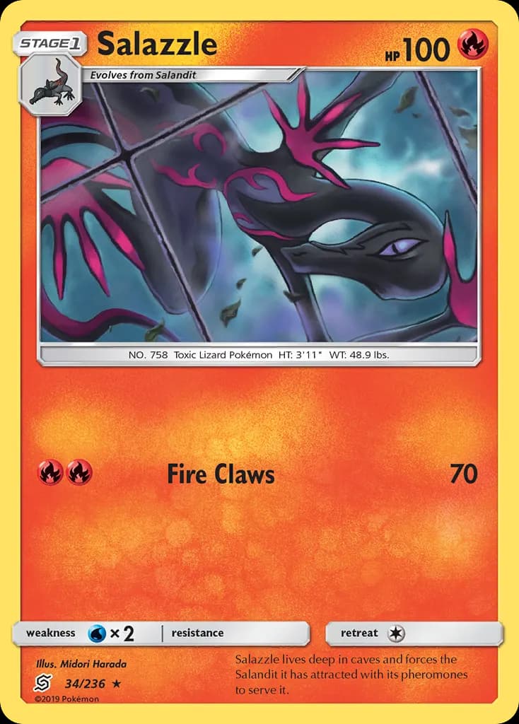 Salazzle — Unified Minds 34 Pokémon card