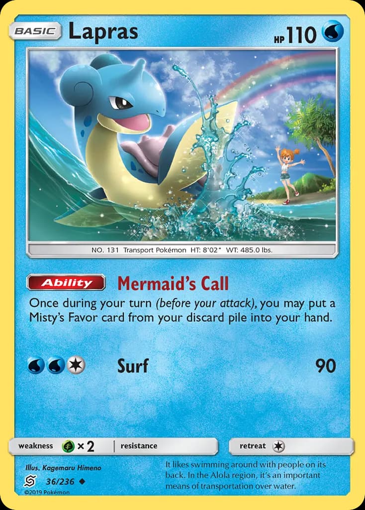 Lapras — Unified Minds 36 Pokémon card