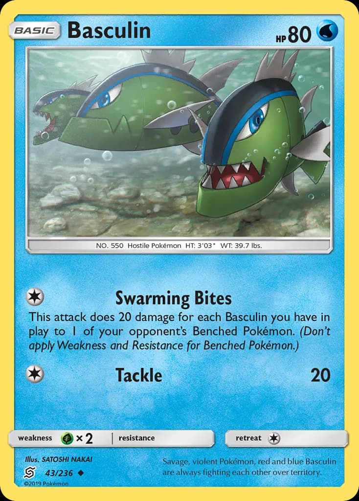 Basculin — Unified Minds 43 Pokémon card