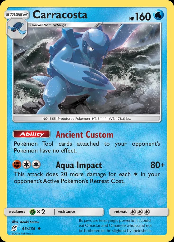 Carracosta — Unified Minds 45 Pokémon card