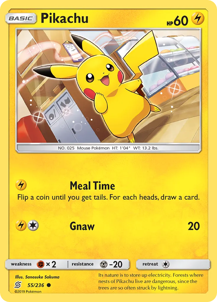 Pikachu — Unified Minds 55 Pokémon card
