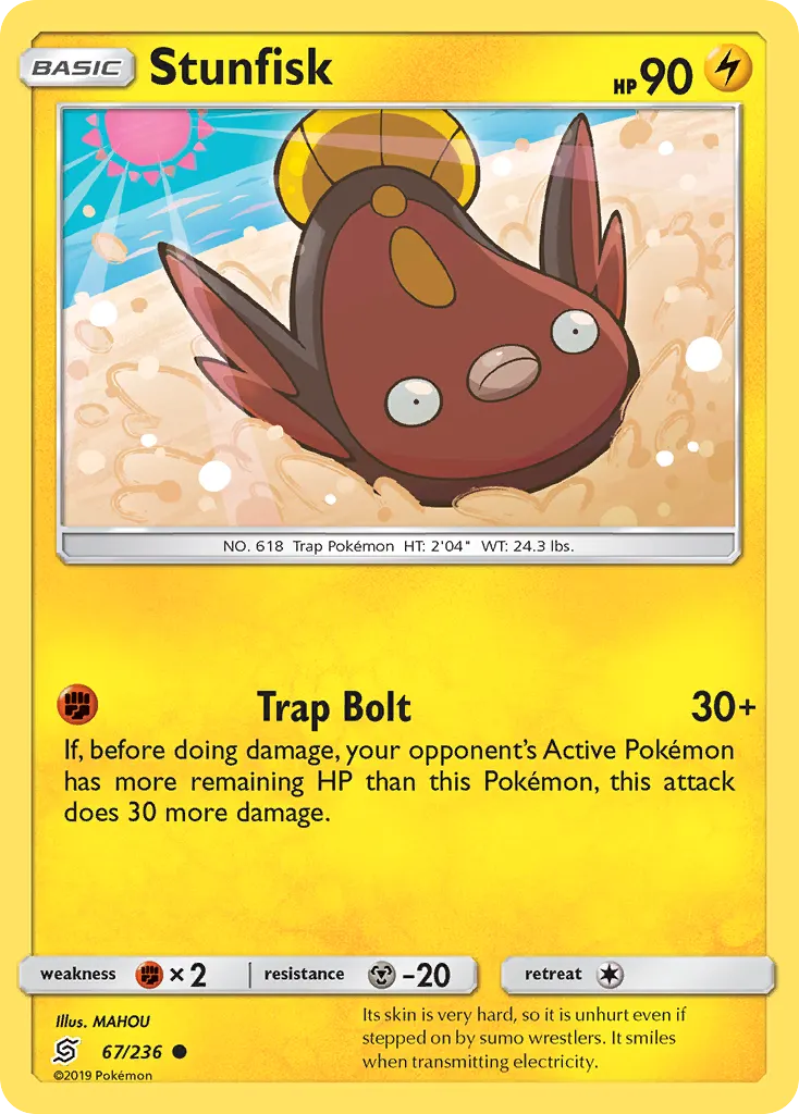 Stunfisk — Unified Minds 67 Pokémon card