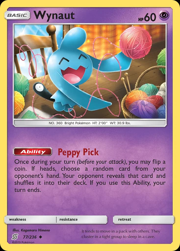 Wynaut — Unified Minds 77 Pokémon card