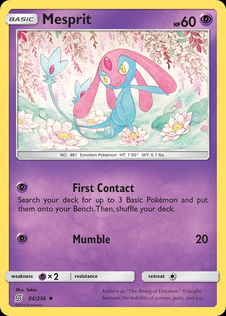 Mesprit — Unified Minds 84 Pokémon card