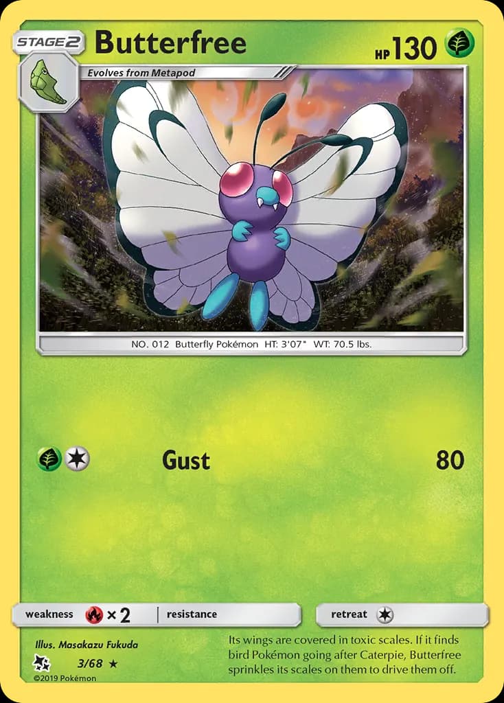 Butterfree — Hidden Fates 3 Pokémon card