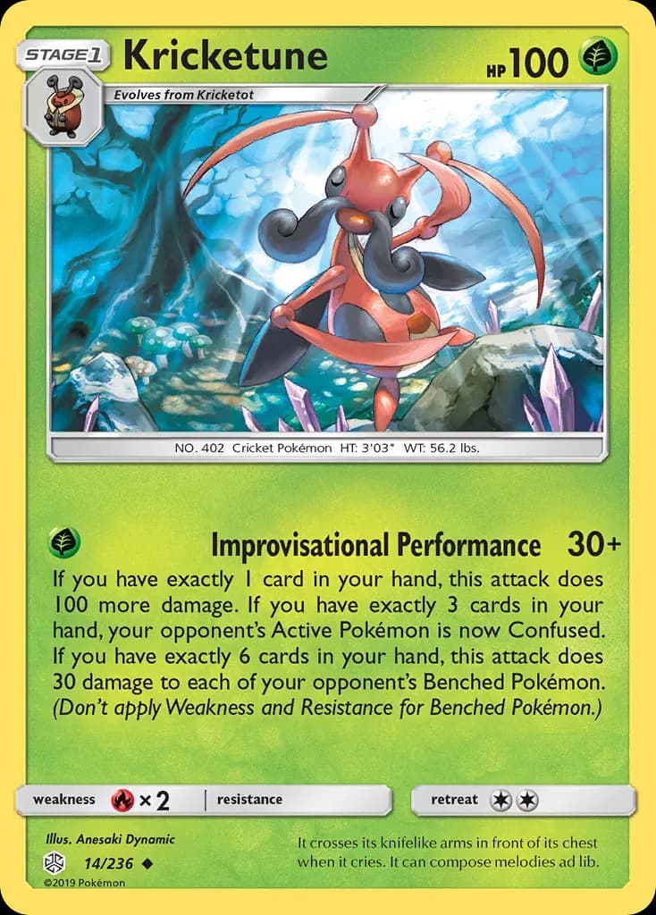 Kricketune — Cosmic Eclipse 14 Pokémon card