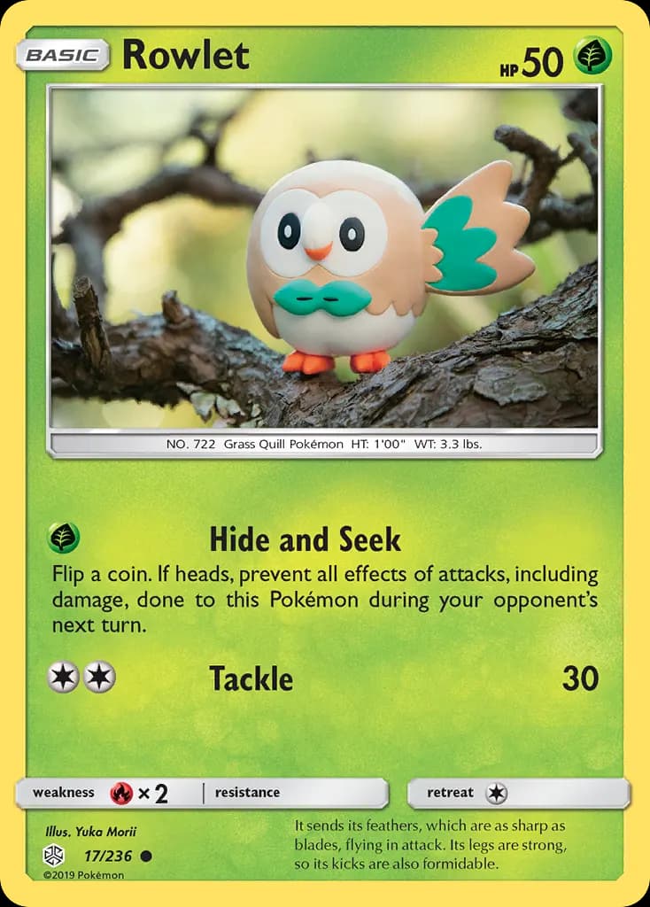 Rowlet — Cosmic Eclipse 17 Pokémon card