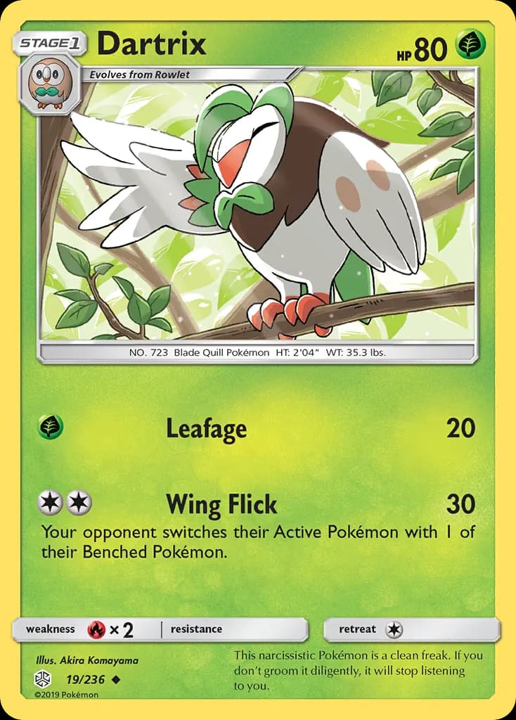 Dartrix — Cosmic Eclipse 19 Pokémon card