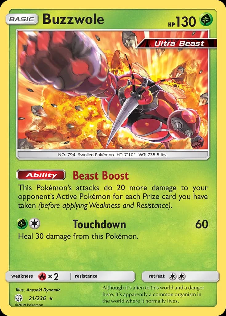 Buzzwole — Cosmic Eclipse 21 Pokémon card
