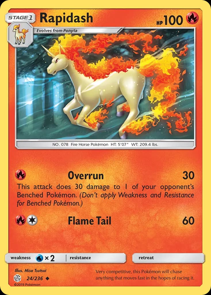 Rapidash — Cosmic Eclipse 24 Pokémon card