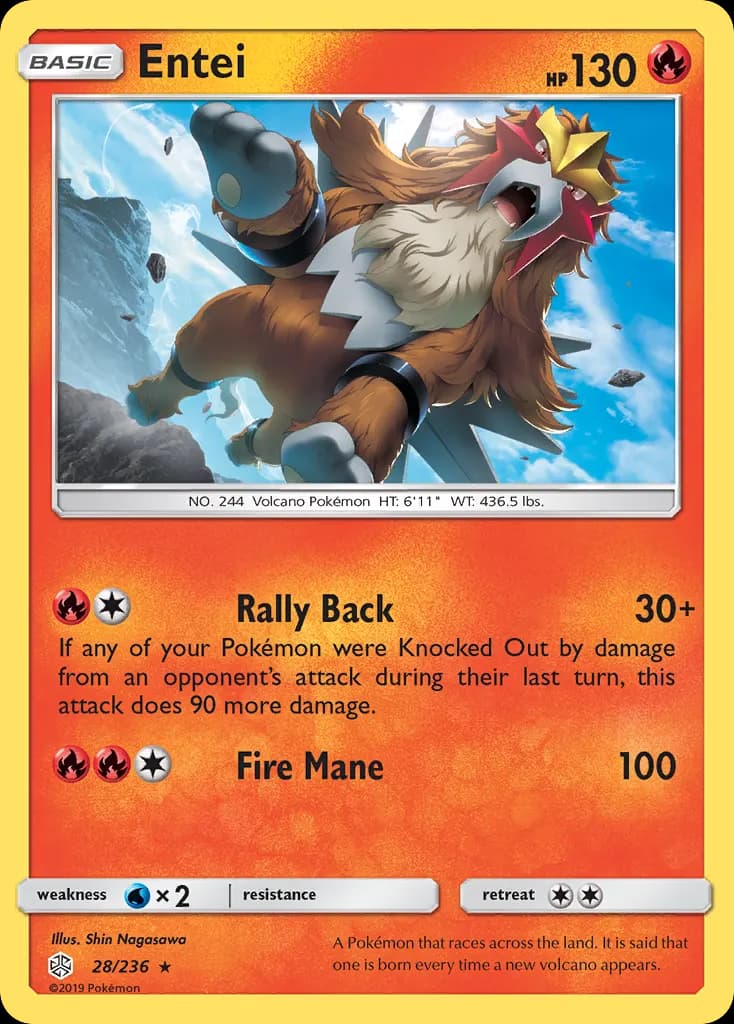Entei — Cosmic Eclipse 28 Pokémon card
