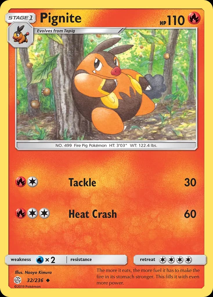 Pignite — Cosmic Eclipse 32 Pokémon card