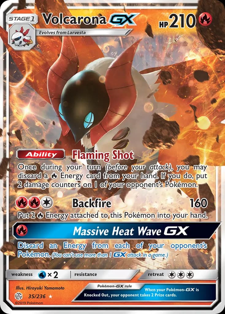 Volcarona-GX — Cosmic Eclipse 35 Pokémon card