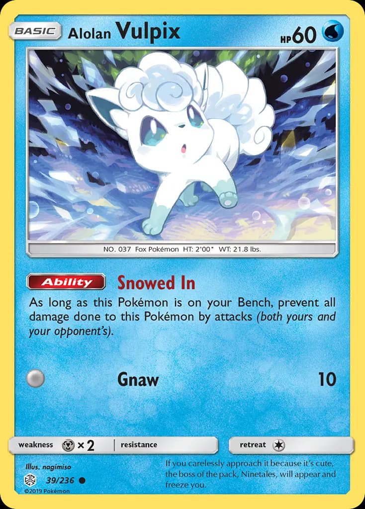 Alolan Vulpix — Cosmic Eclipse 39 Pokémon card