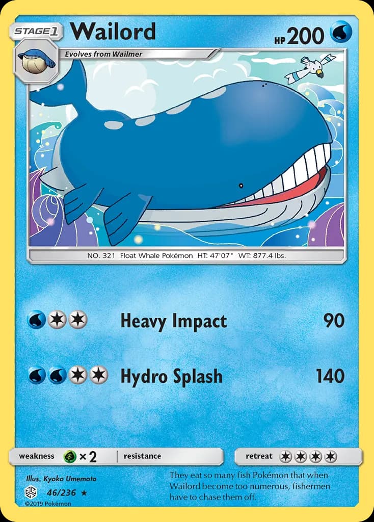 Wailord — Cosmic Eclipse 46 Pokémon card
