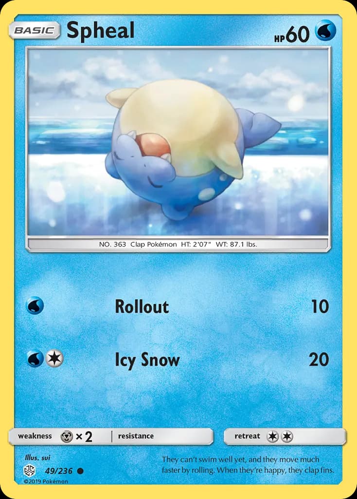 Spheal — Cosmic Eclipse 49 Pokémon card