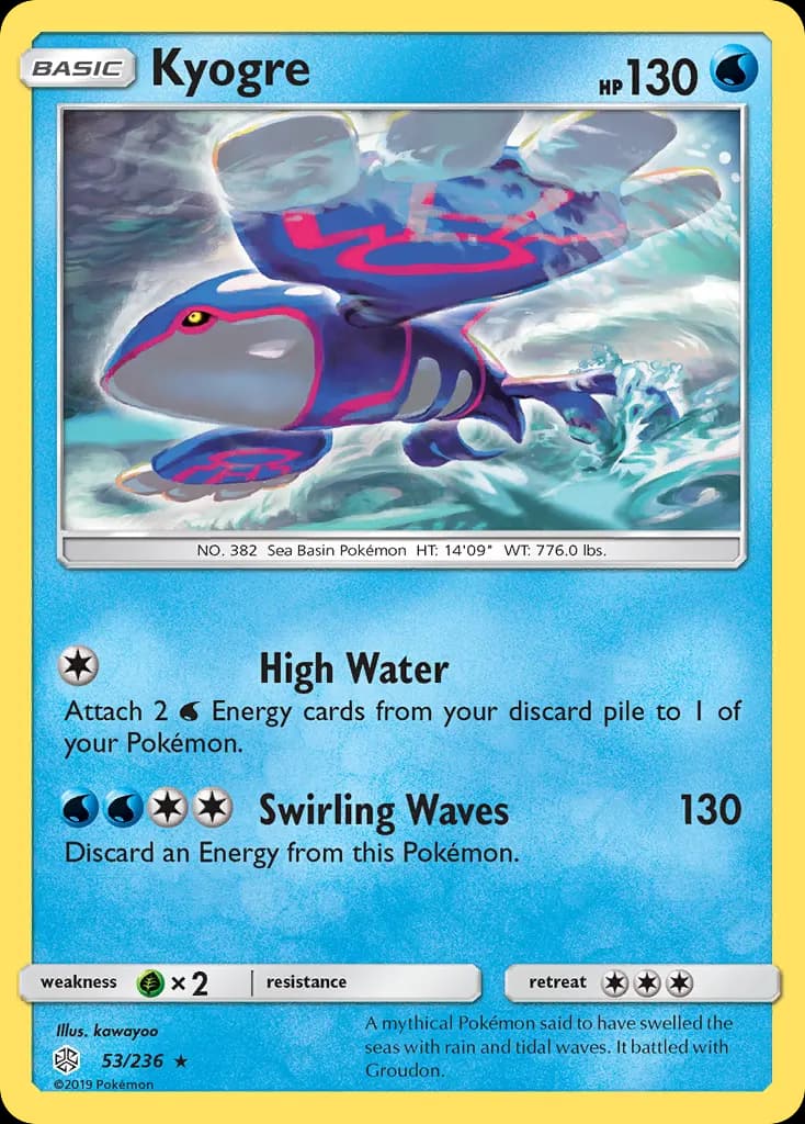 Kyogre — Cosmic Eclipse 53 Pokémon card