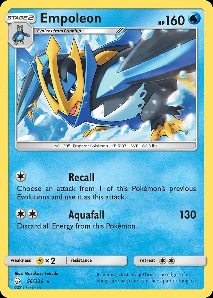 Empoleon — Cosmic Eclipse 56 Pokémon card