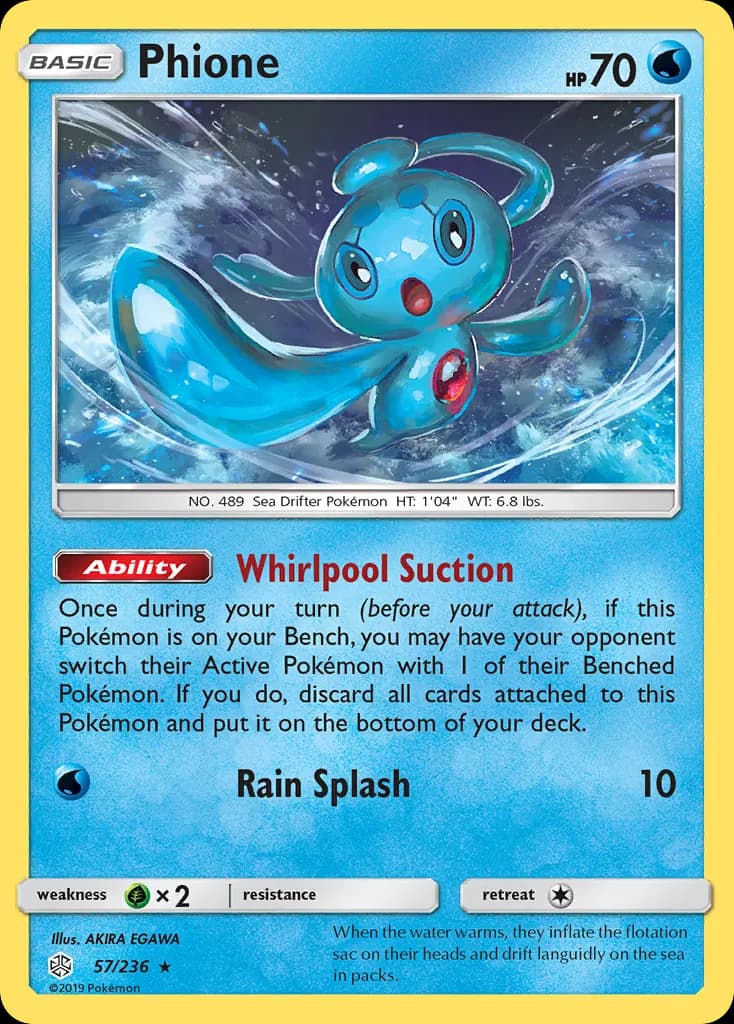 Phione — Cosmic Eclipse 57 Pokémon card