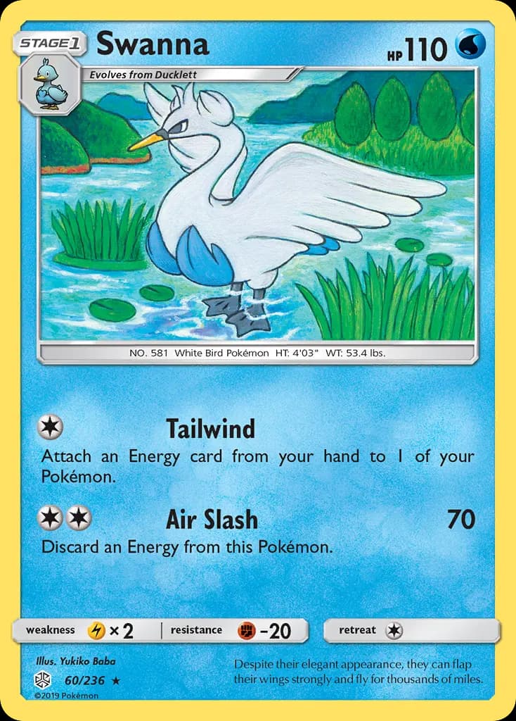 Swanna — Cosmic Eclipse 60 Pokémon card