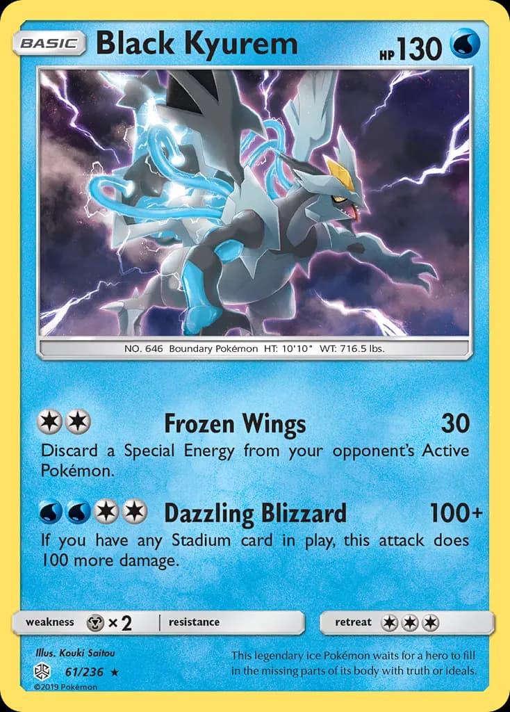 Black Kyurem — Cosmic Eclipse 61 Pokémon card