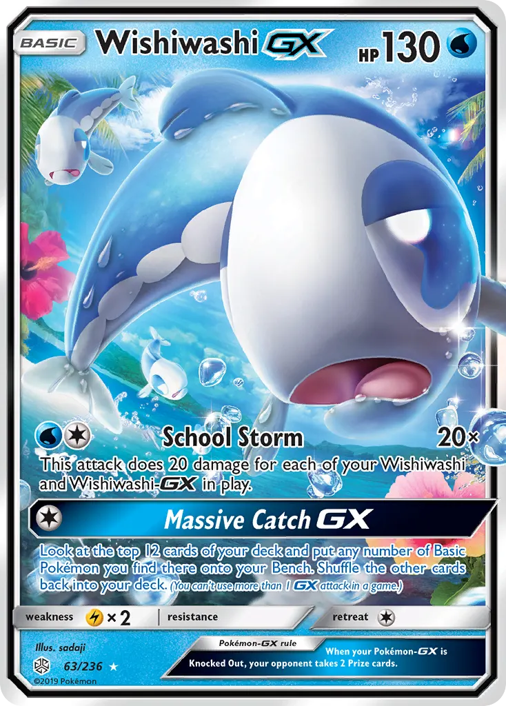 Wishiwashi-GX — Cosmic Eclipse 63 Pokémon card