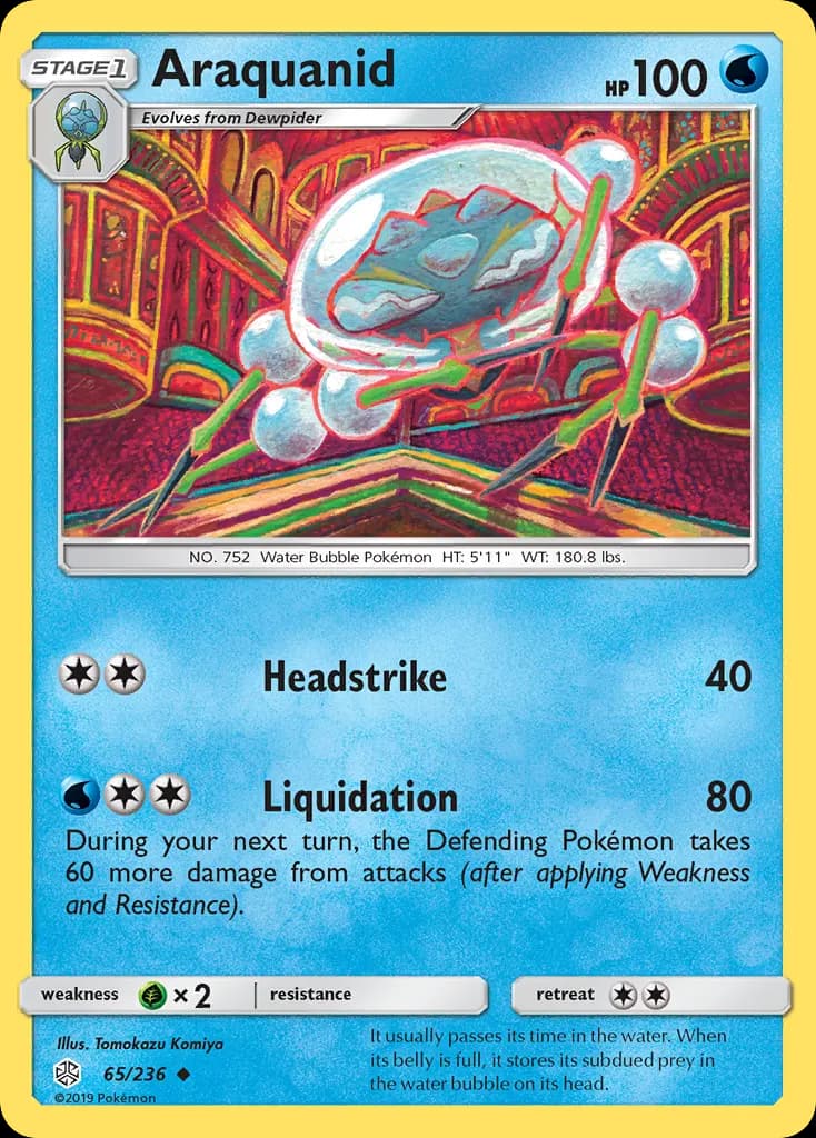 Araquanid — Cosmic Eclipse 65 Pokémon card