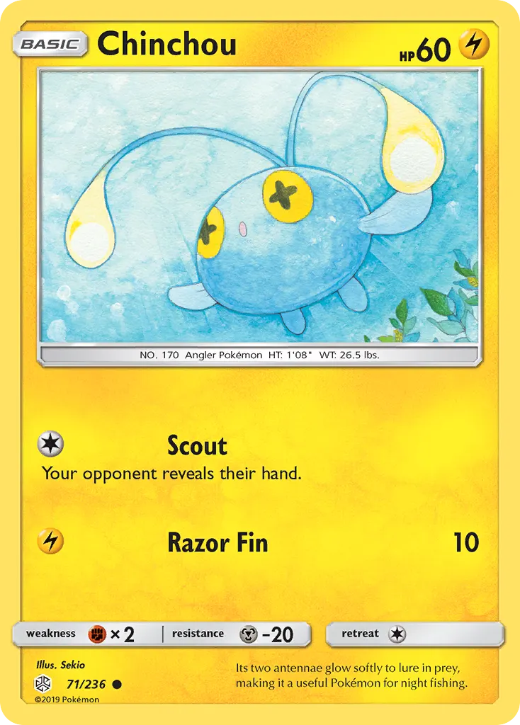 Chinchou — Cosmic Eclipse 71 Pokémon card