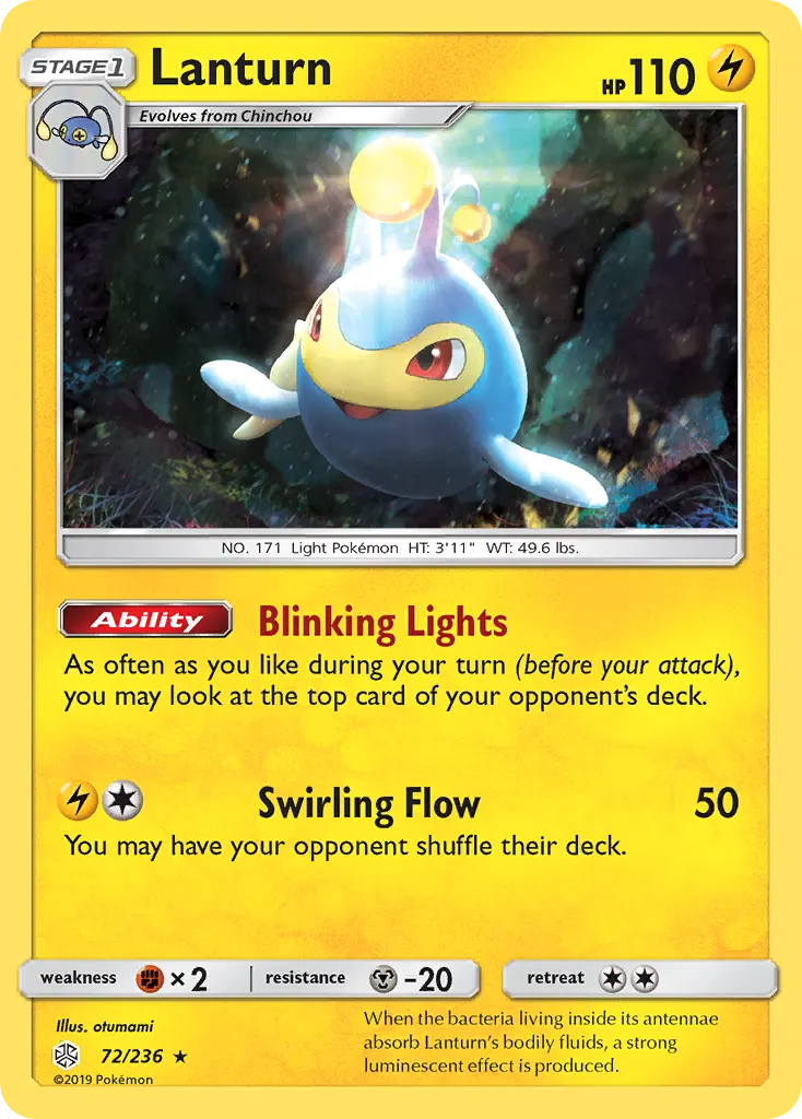 Lanturn — Cosmic Eclipse 72 Pokémon card