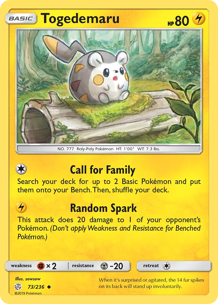 Togedemaru — Cosmic Eclipse 73 Pokémon card