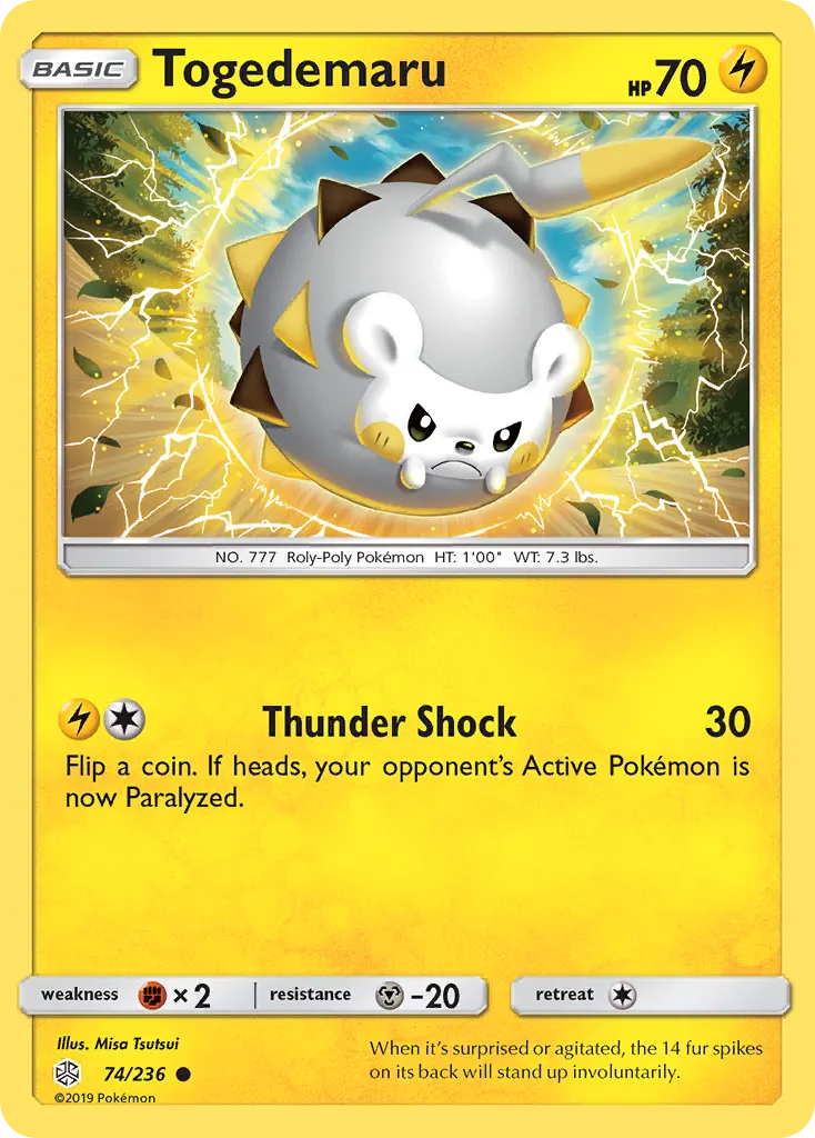 Togedemaru — Cosmic Eclipse 74 Pokémon card