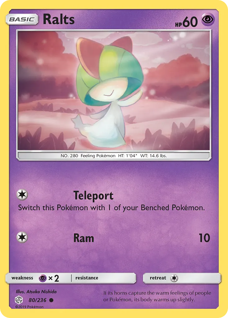 Ralts — Cosmic Eclipse 80 Pokémon card