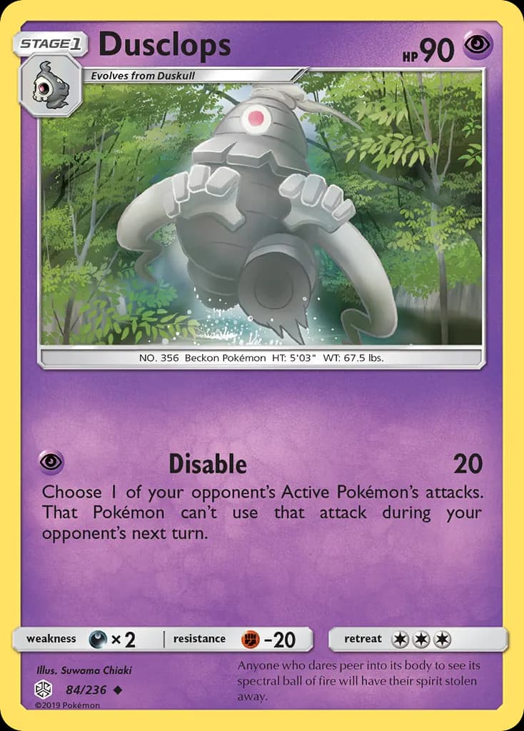 Dusclops — Cosmic Eclipse 84 Pokémon card