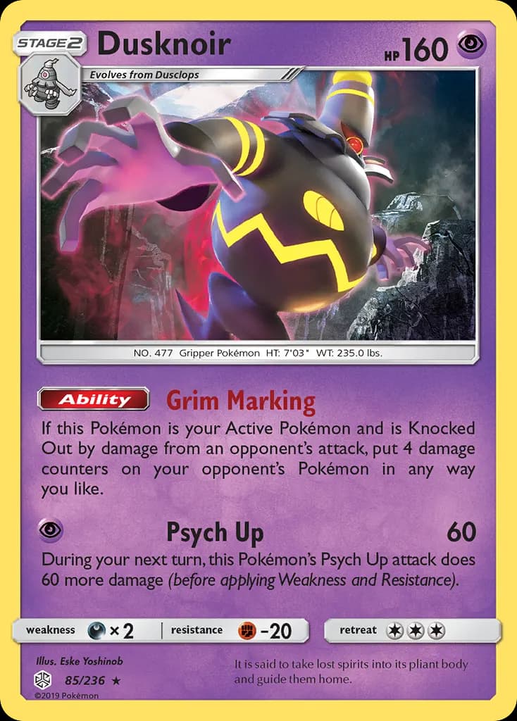 Dusknoir — Cosmic Eclipse 85 Pokémon card