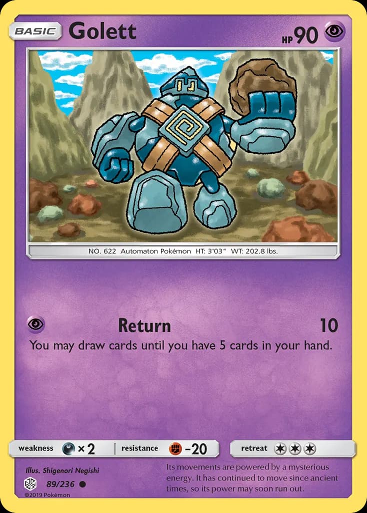 Golett — Cosmic Eclipse 89 Pokémon card