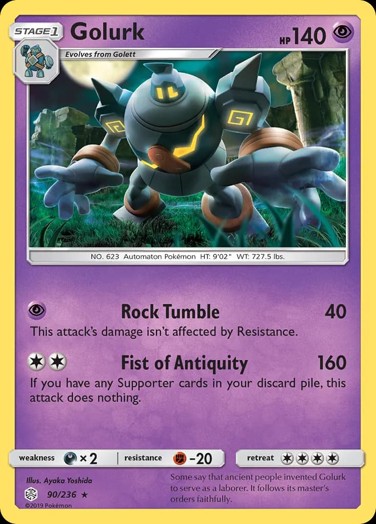 Golurk — Cosmic Eclipse 90 Pokémon card