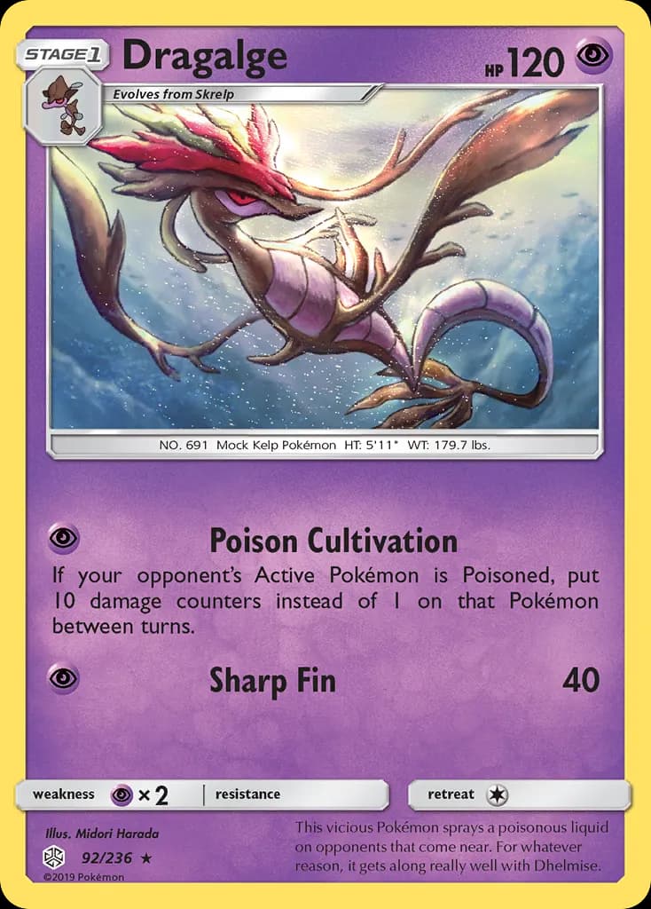 Dragalge — Cosmic Eclipse 92 Pokémon card