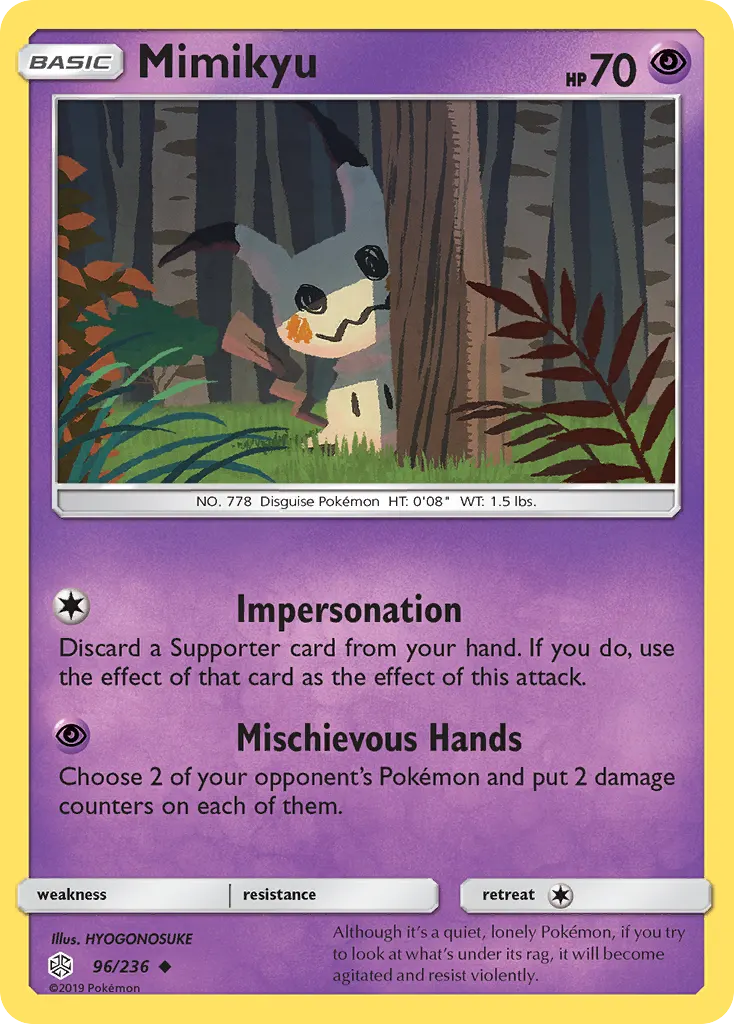 Mimikyu — Cosmic Eclipse 96 Pokémon card