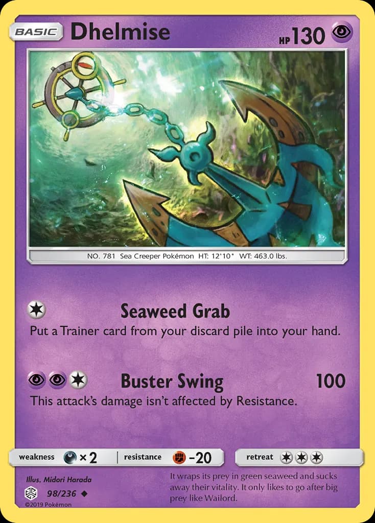 Dhelmise — Cosmic Eclipse 98 Pokémon card