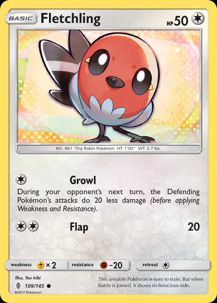 Fletchling — Guardians Rising 109 Pokémon card