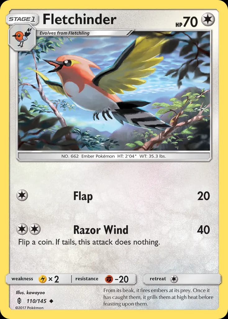 Fletchinder — Guardians Rising 110 Pokémon card