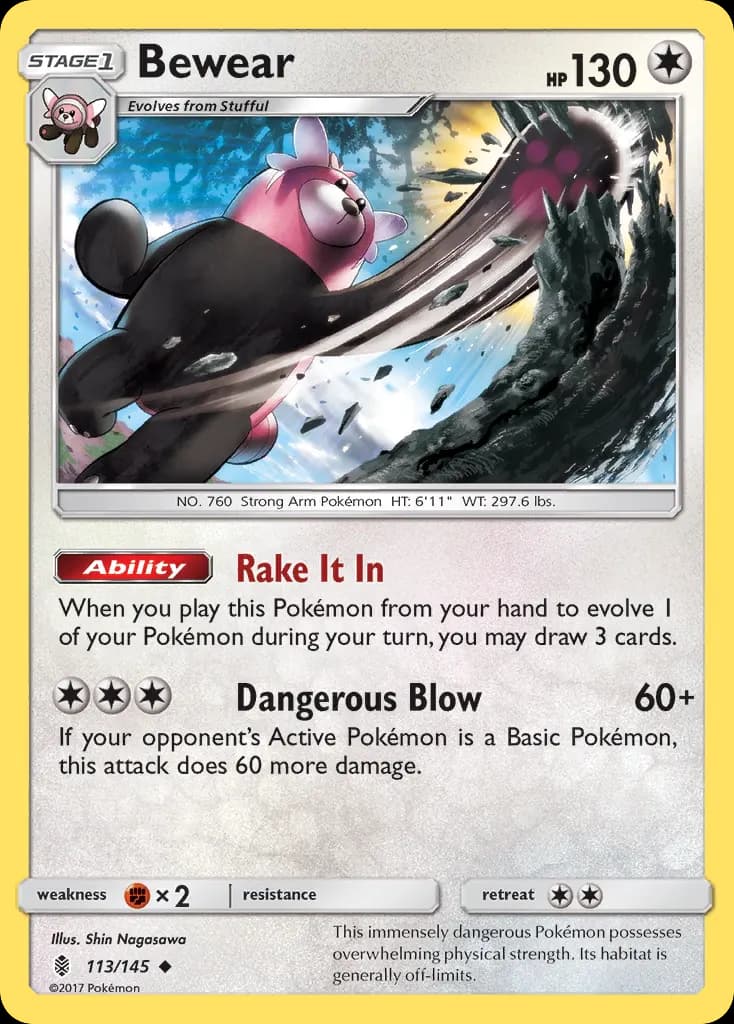 Bewear — Guardians Rising 113 Pokémon card