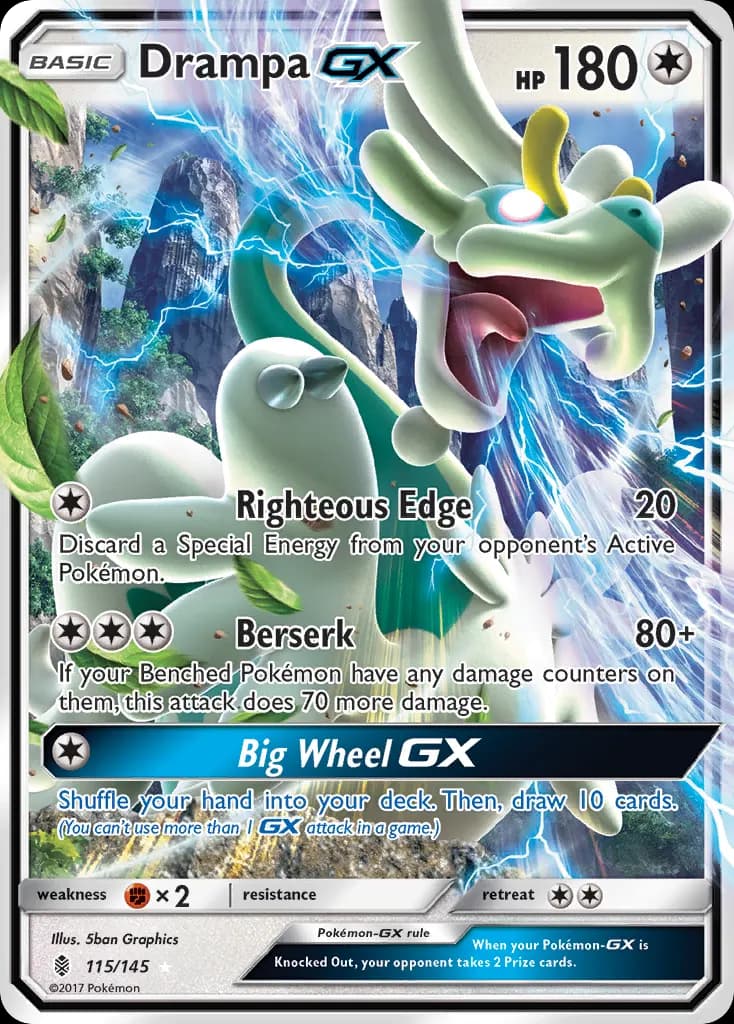 Drampa-GX — Guardians Rising 115 Pokémon card