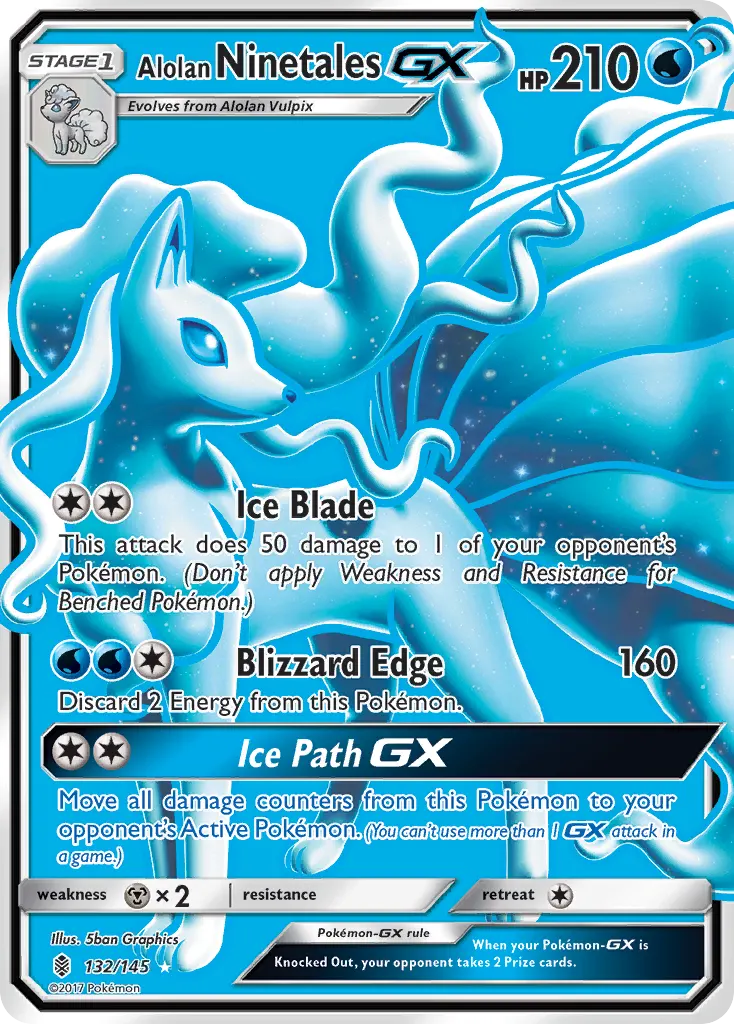 Alolan Ninetales-GX — Guardians Rising 132 Pokémon card