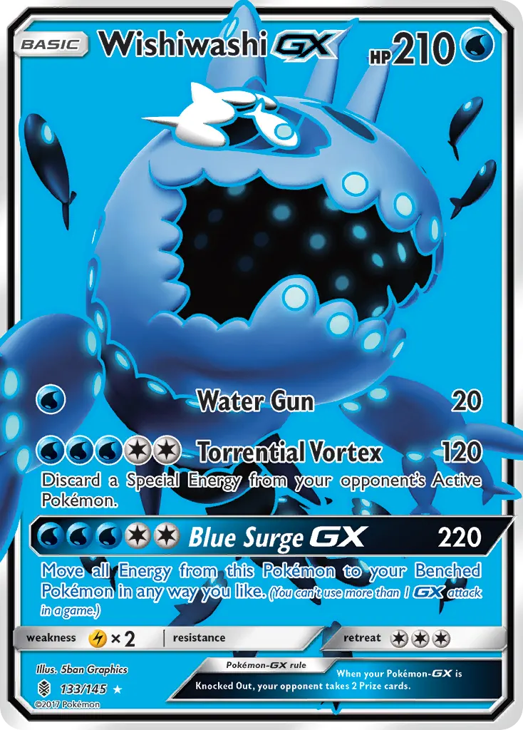 Wishiwashi-GX — Guardians Rising 133 Pokémon card
