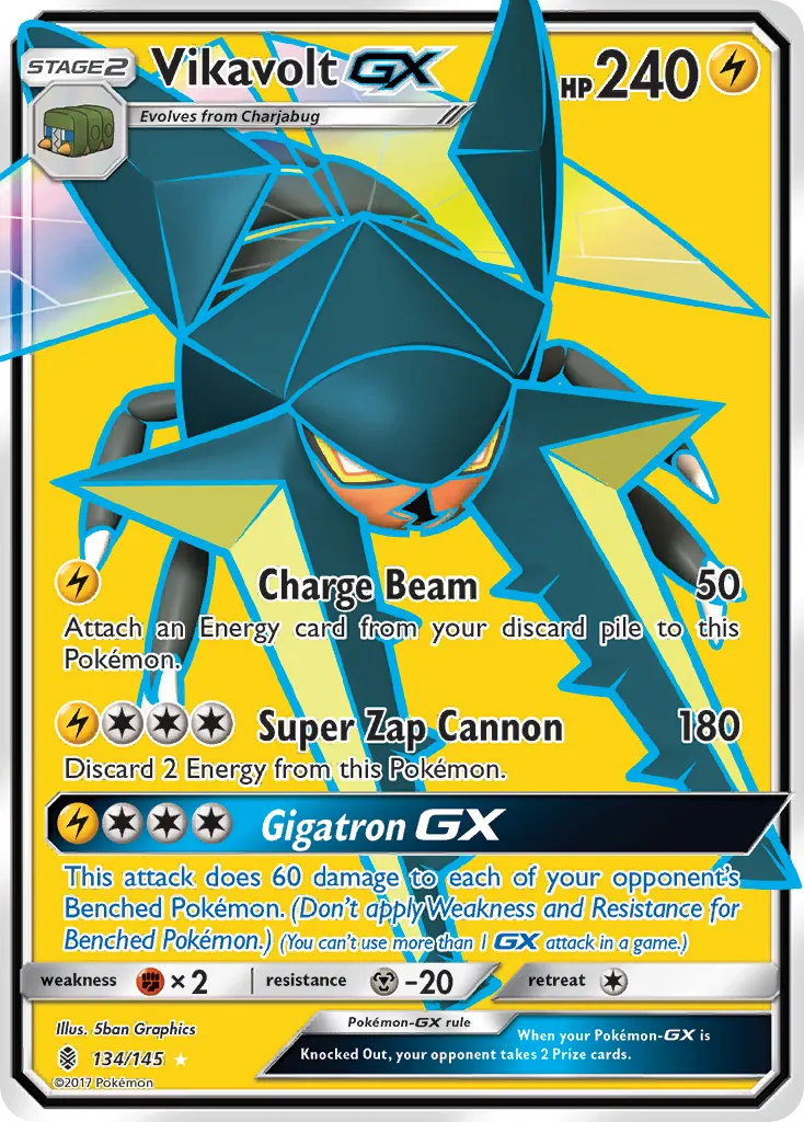 Vikavolt-GX — Guardians Rising 134 Pokémon card